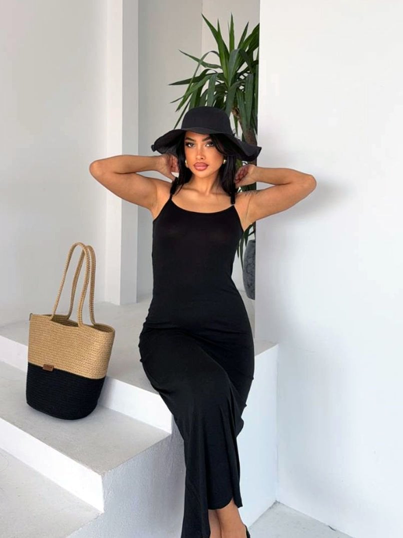 Ayarlahabilir Asmılı Elbise Siyah