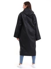 Unisex Kapüşonlu Çıtçıtlı Yağmurluk Siyah