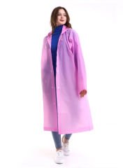 Unisex Kapüşonlu Çıtçıtlı Yağmurluk Pembe