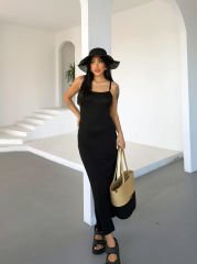 Ayarlahabilir Asmılı Elbise Siyah