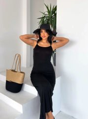 Ayarlahabilir Asmılı Elbise Siyah