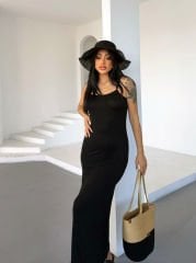 Ayarlahabilir Asmılı Elbise Siyah