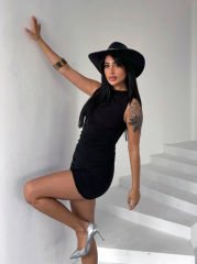 Sendy Kolsuz Elbise Siyah