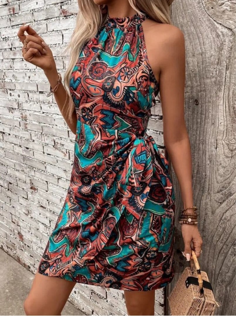 Çapraz Bağlama Detaylı Süprem Kısa Elbise