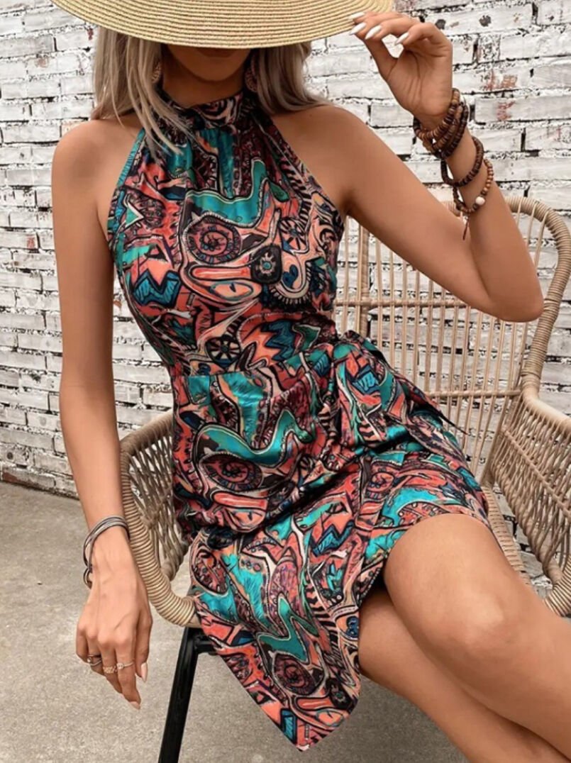 Çapraz Bağlama Detaylı Süprem Kısa Elbise