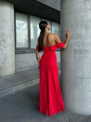 Fırfırlı maxi boy elbise