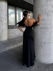 Fırfırlı maxi boy elbise