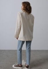 Oversize Blazer Ceket - Natür