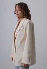 Oversize Blazer Ceket - Natür