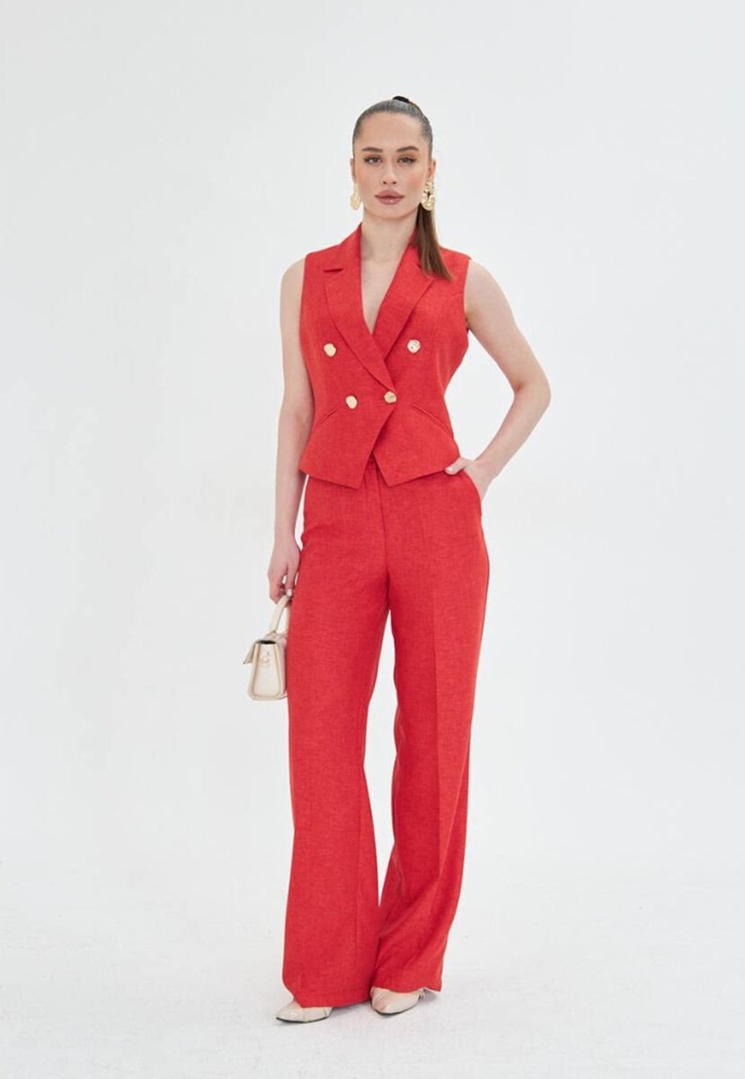 Yelekli takım Kırmızı