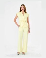 Belden Bağlama Yelekli Takım Sarı