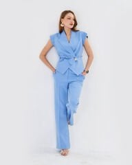 Belden Bağlama Yelekli Takım Mavi